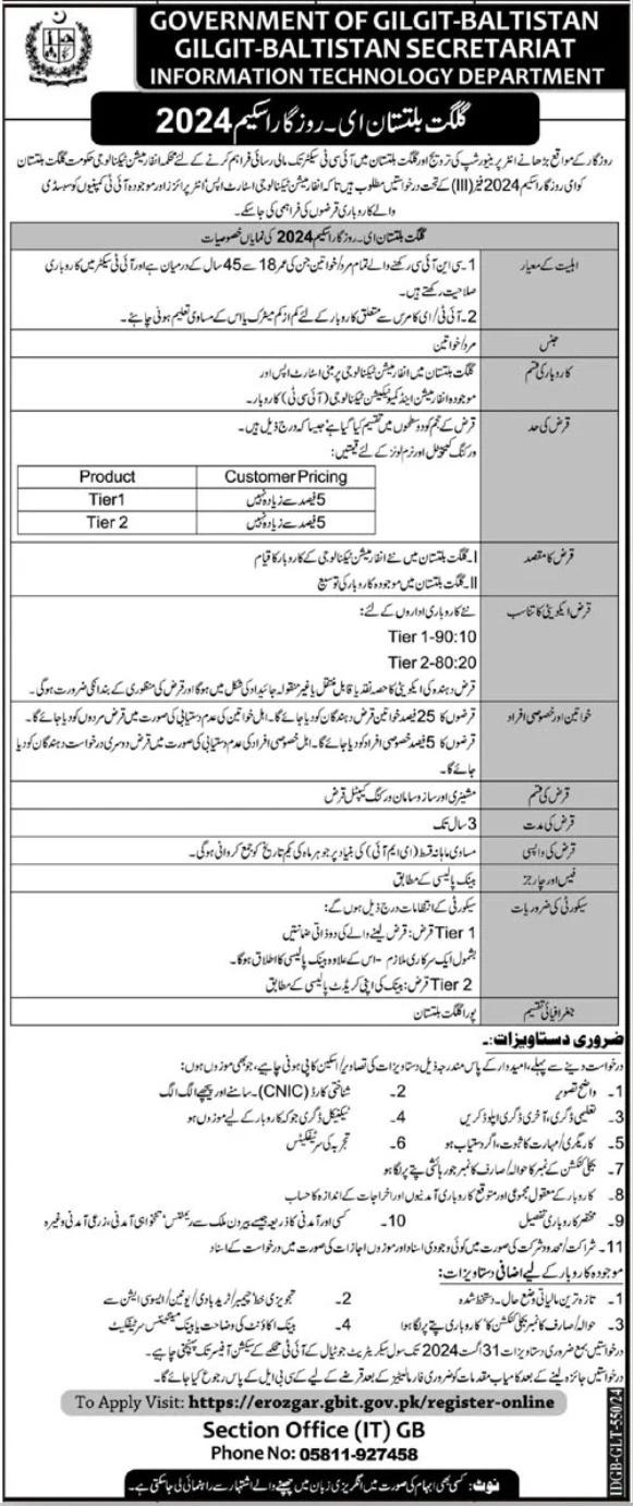 Gilgit Baltistan E Rozgar Scheme 2024