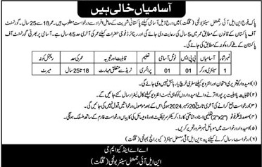 Job Opportunity at NLI Regimental Center Bunji Gilgit 2024