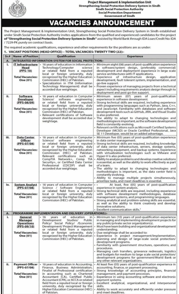 Sindh Social Protection Authority SSPA Jobs 2026: Apply Online via NTS