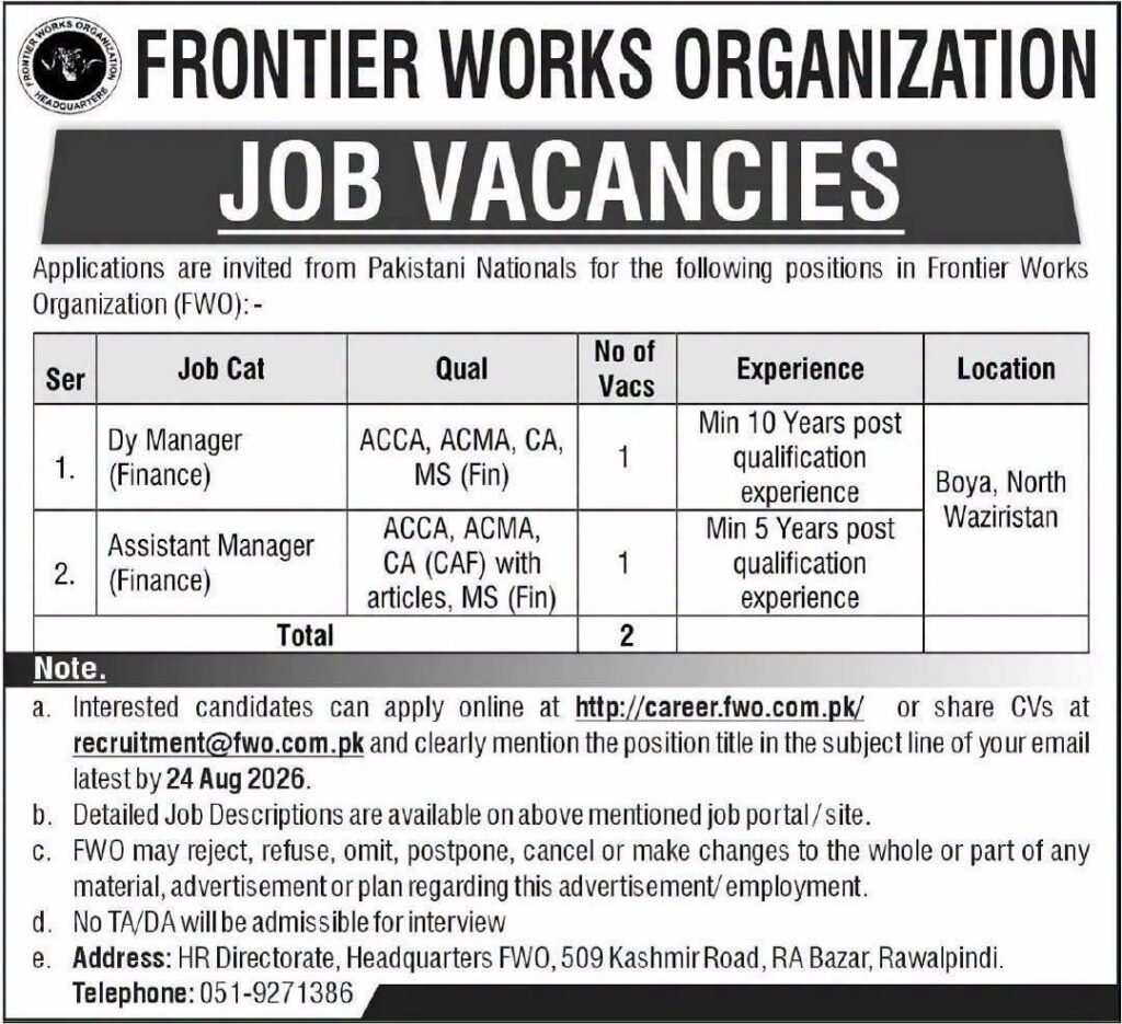 FWO Jobs 2026: Apply Online