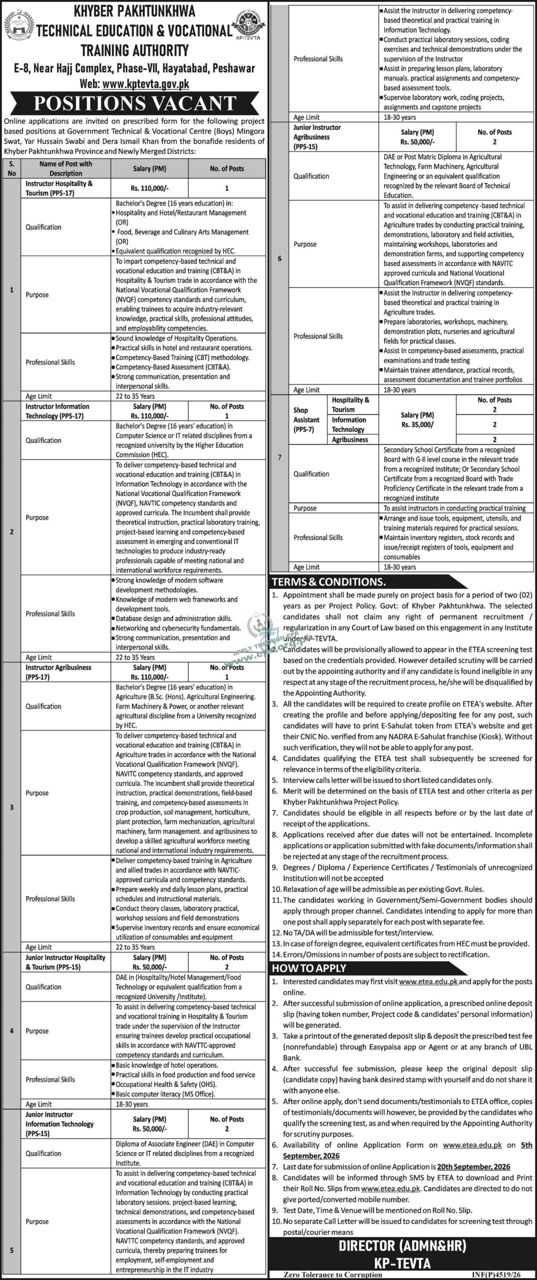 KP-TEVTA Jobs 2026 in Peshawar 1 KP-TEVTA Jobs 2026 in Peshawar