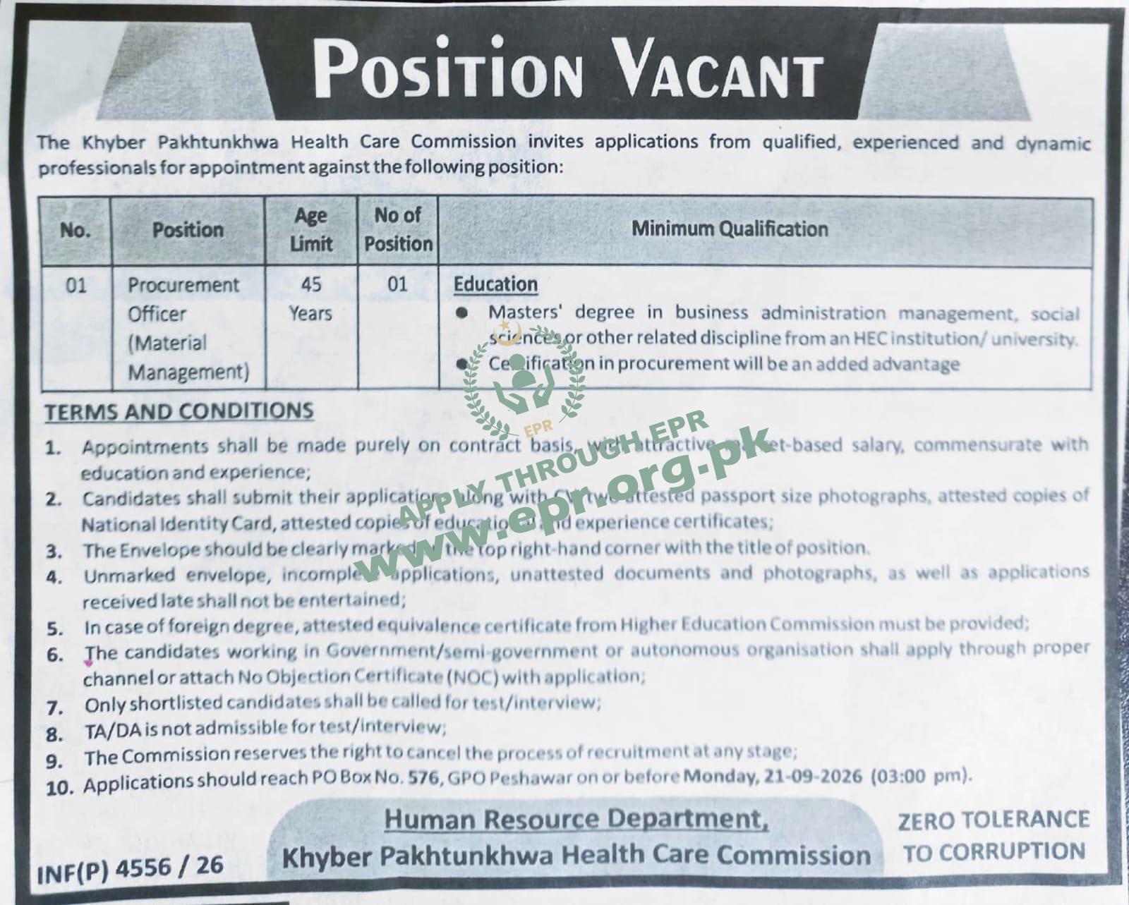Khyber Pakhtunkhwa Health Care Commission Jobs 2026 in KPK 1 Khyber Pakhtunkhwa Health Care Commission Jobs 2026 in KPK