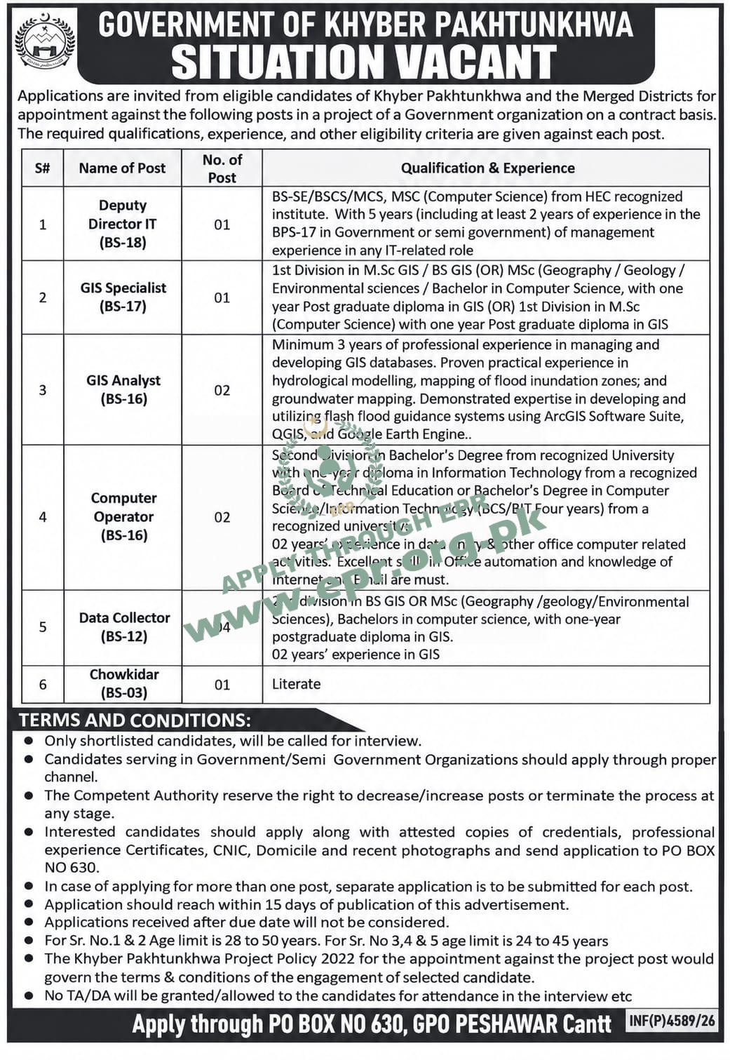 Government of Khyber Pakhtunkhwa Jobs 2026 in KPK 1 Government of Khyber Pakhtunkhwa Jobs 2026 in KPK