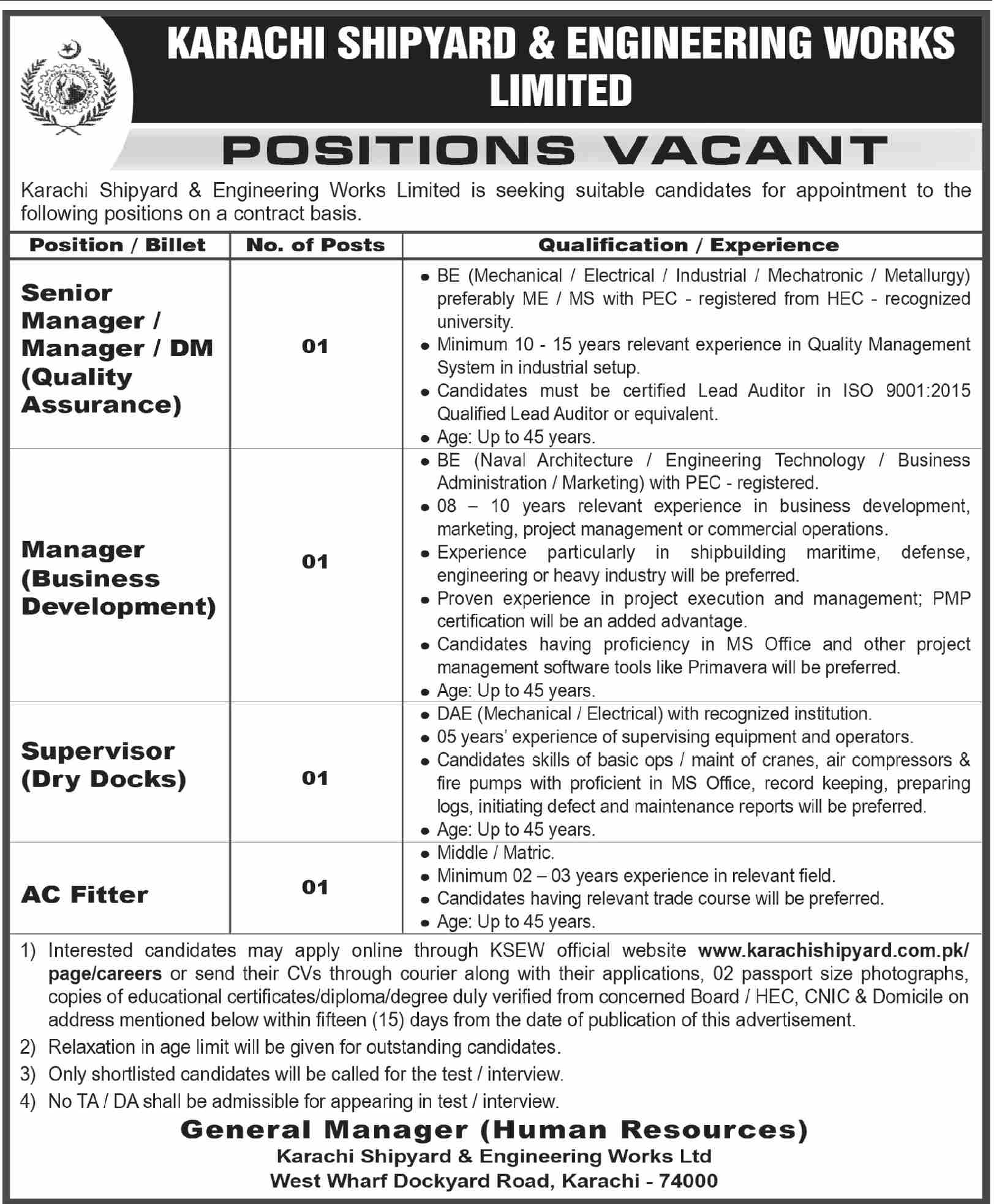 Karachi Shipyard Jobs 2026 in Karachi