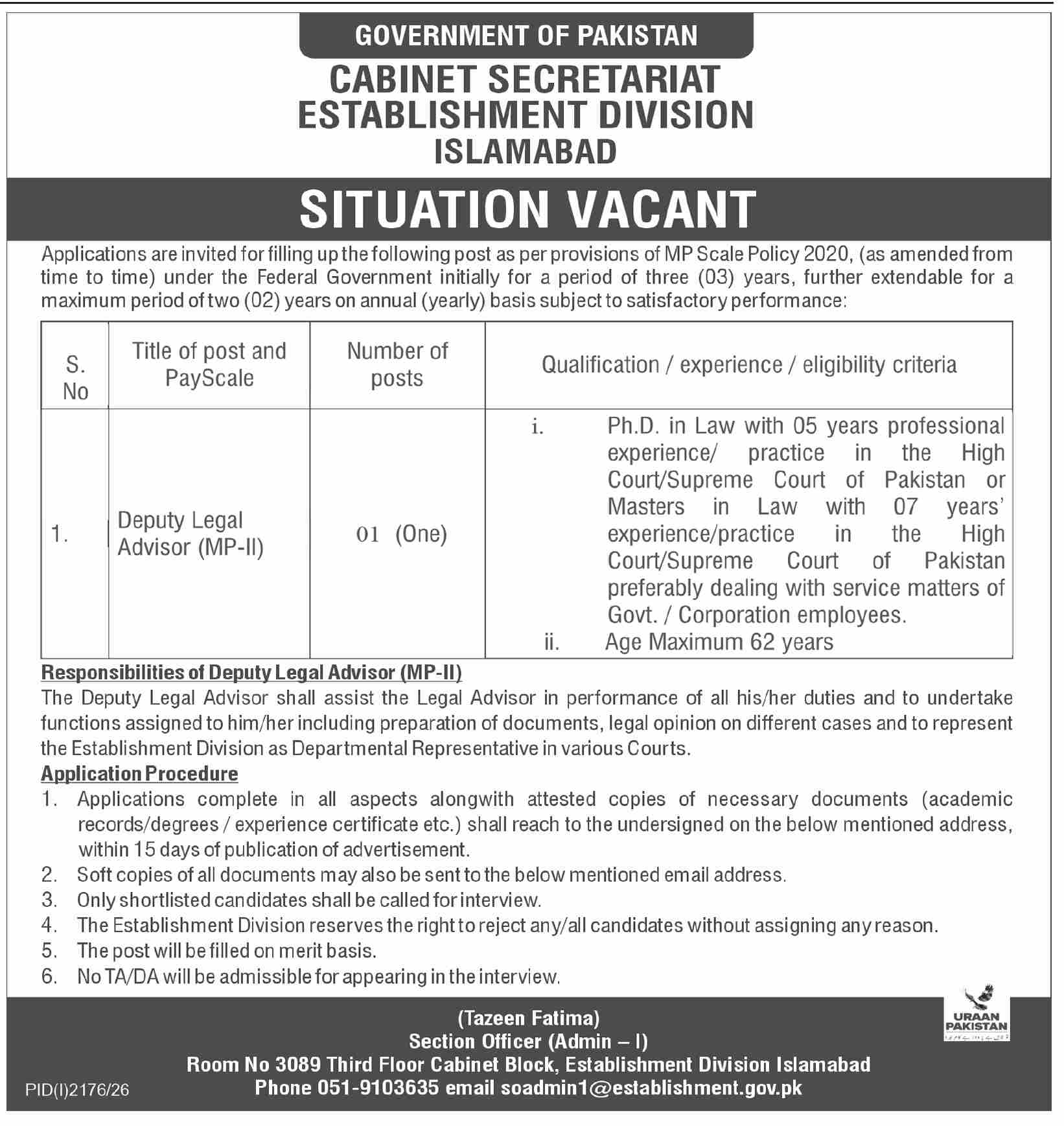Cabinet Secretariat Jobs 2026 in Islamabad 1 Cabinet Secretariat Jobs 2026 in Islamabad