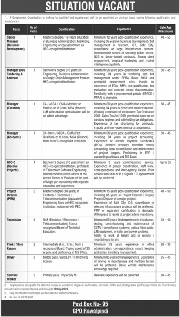 Government Organization Jobs 2026 in Rawalpindi 1 Government Organization Jobs 2026 in Rawalpindi