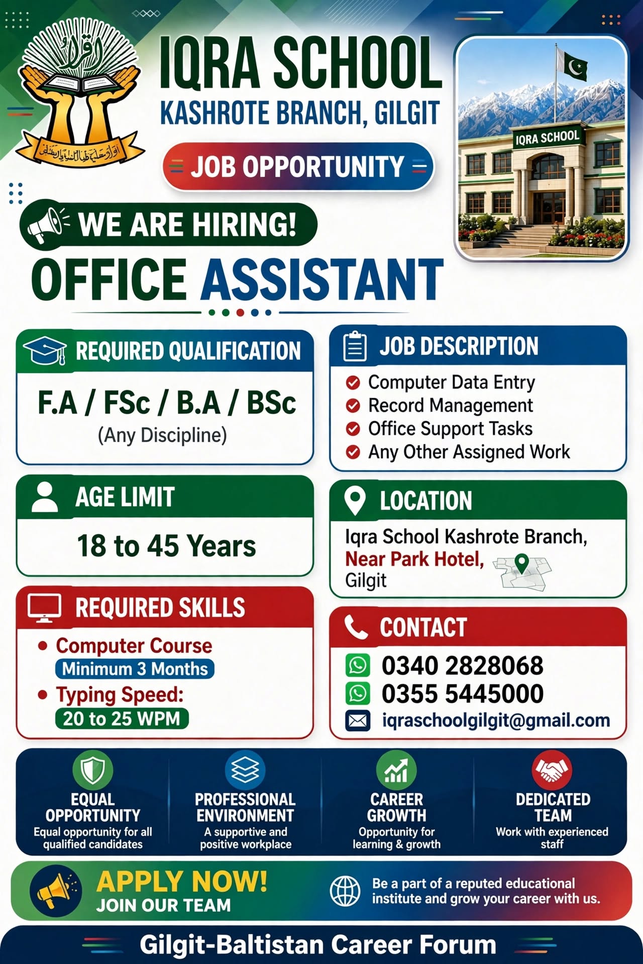 Iqra School Jobs 2026 in Gilgit 1 Iqra School Jobs 2026 in Gilgit