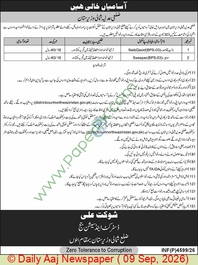District Education Office Buner Jobs 2026 in Buner